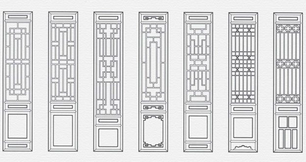 科尔沁左翼后常用中式仿古花窗图案隔断设计图