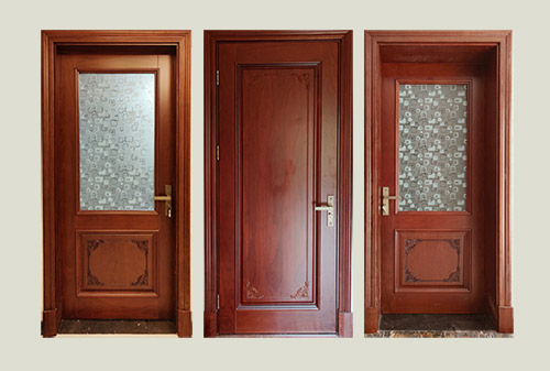 科尔沁左翼后中式家庭装修实木木门定制安装效果图